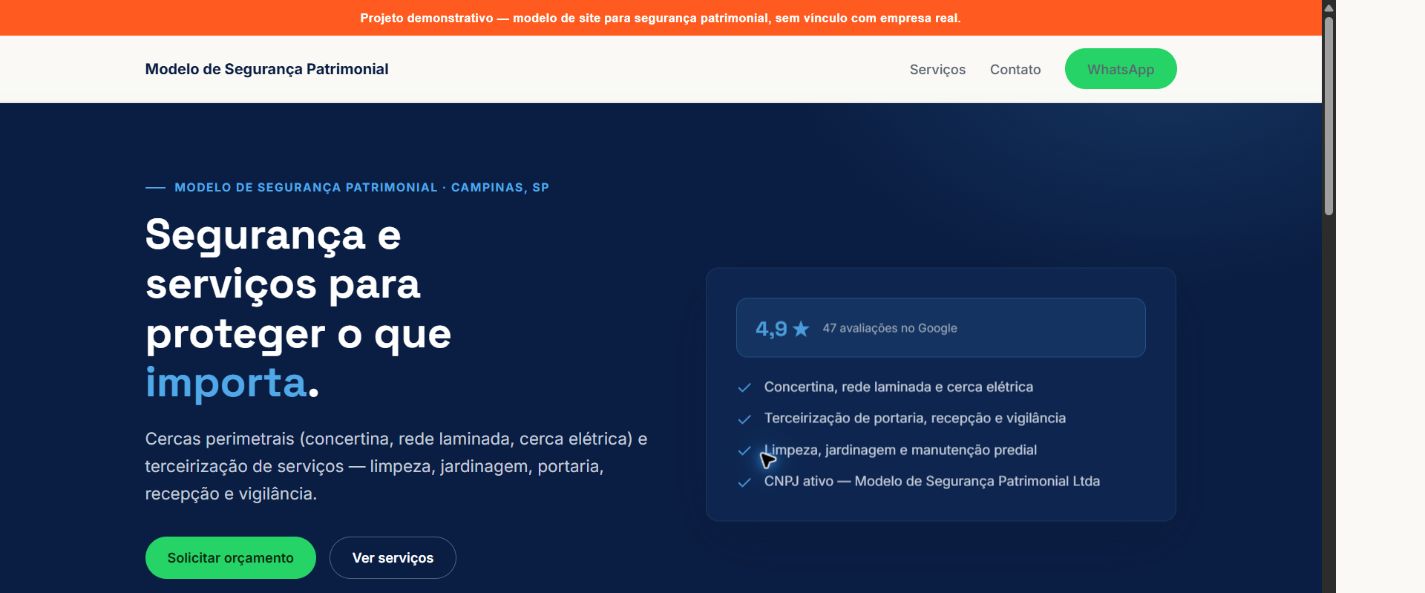 Prévia de Modelo para Segurança Patrimonial